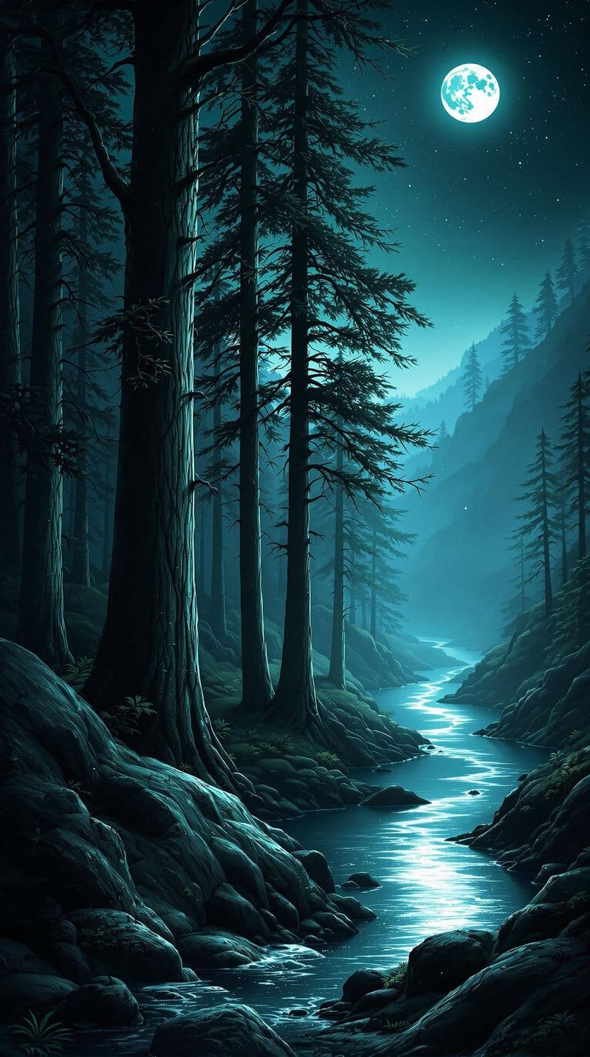 Moonlit Forest Serenity