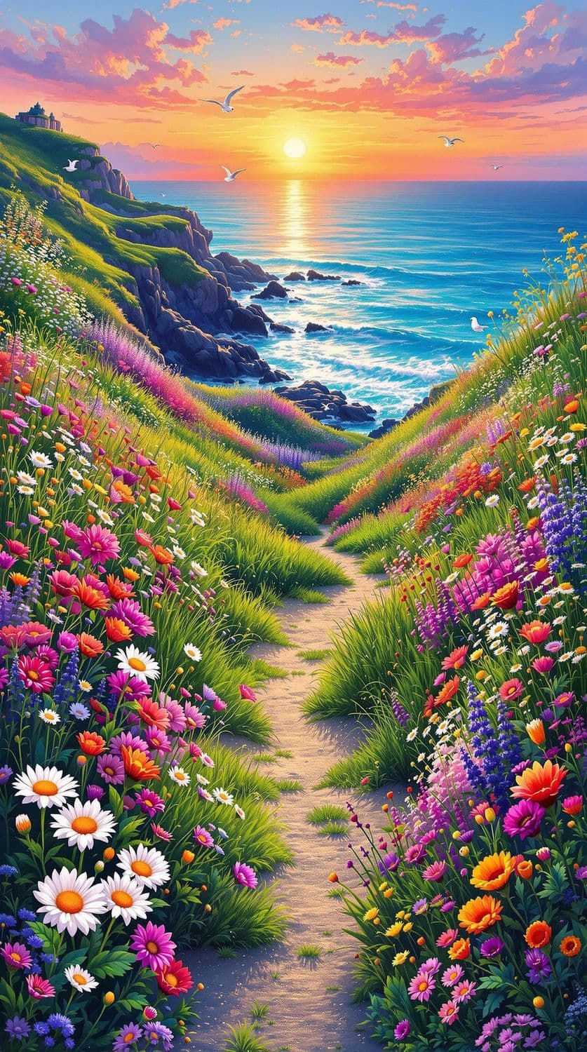 Coastal Meadow Sunset