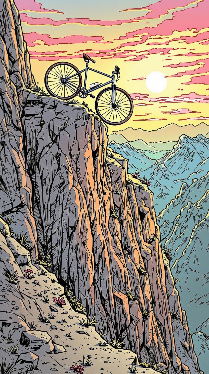 Bicycle on the Mountain Edge