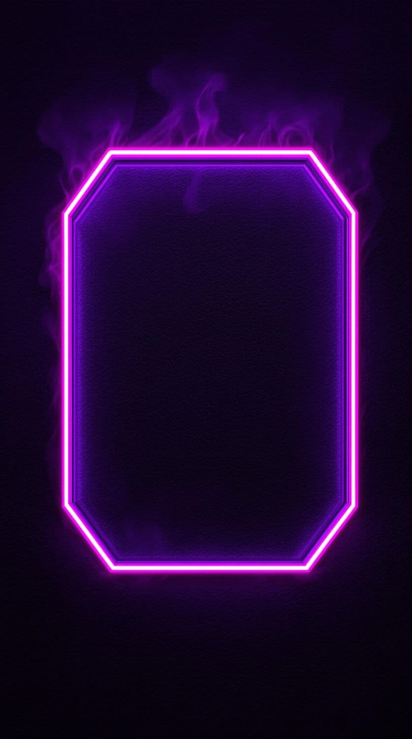 Neon Purple Hexagon on Metal