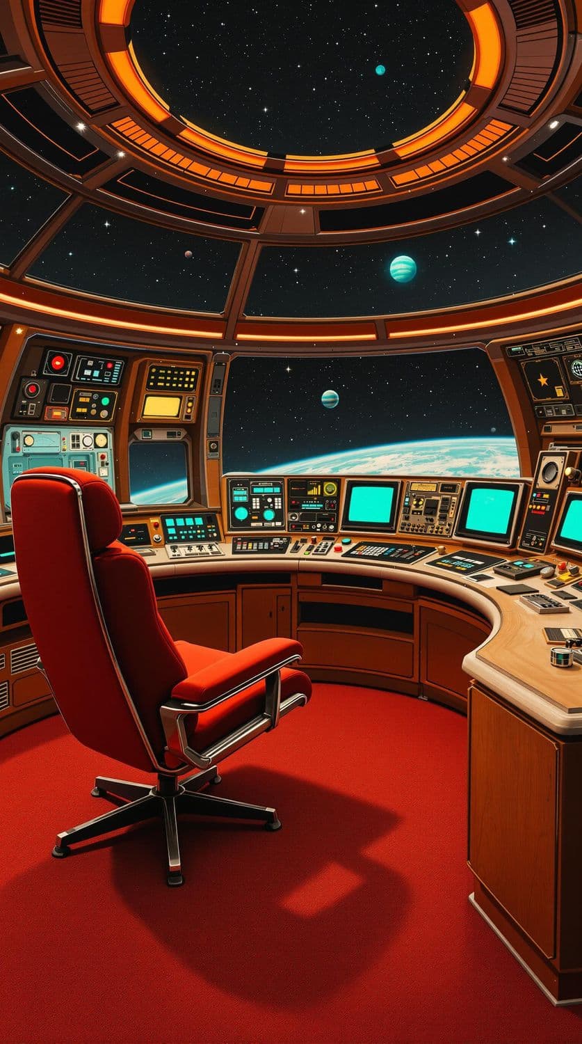 Retro Space Station Control Room