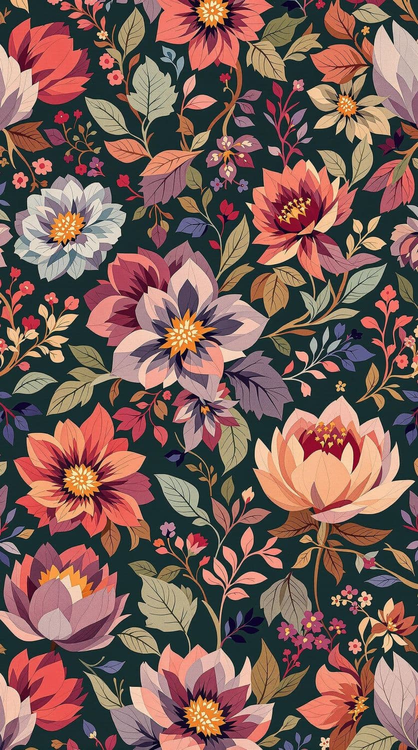 Periwinkle and Lavender Floral Pattern