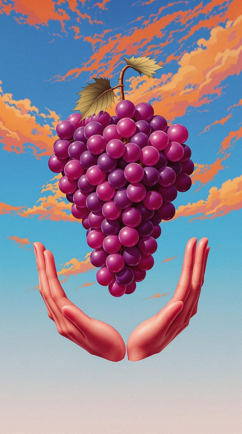 Grapes in Crimson Sky