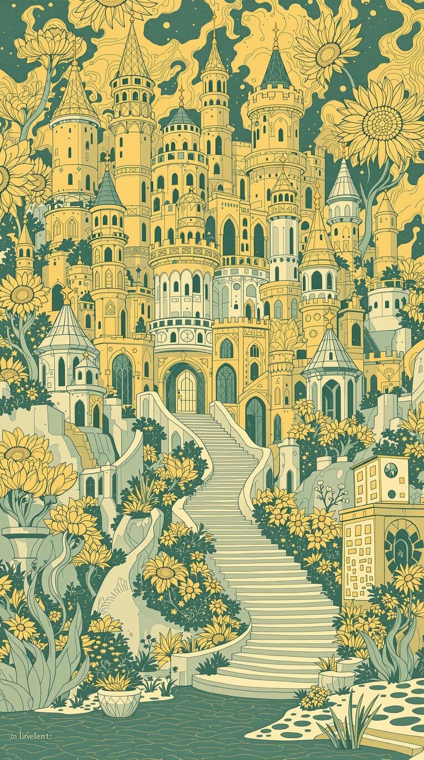 Enchanted Yellow Cityscape