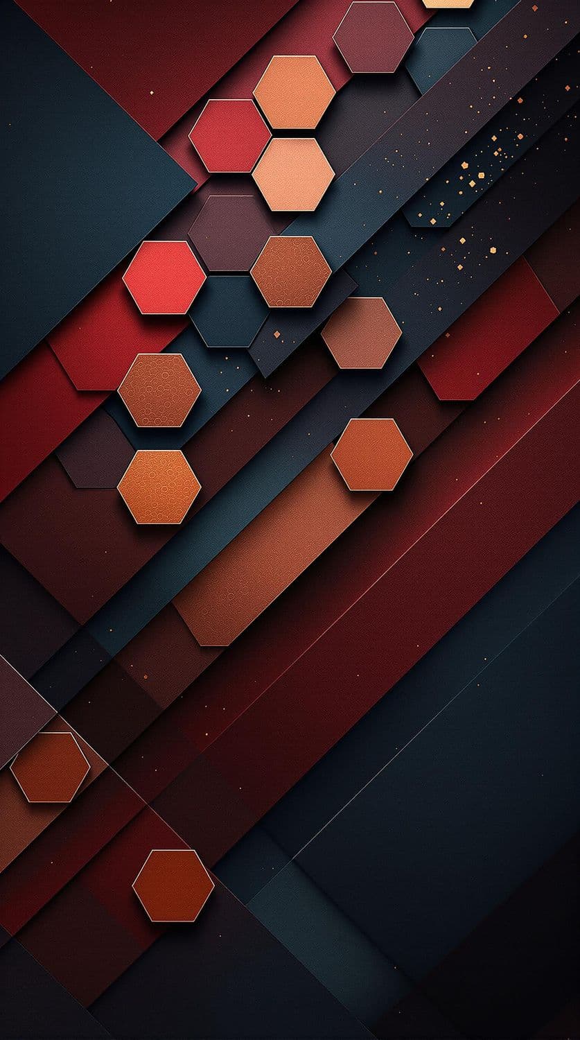 Burgundy and Copper Geometric Harmony