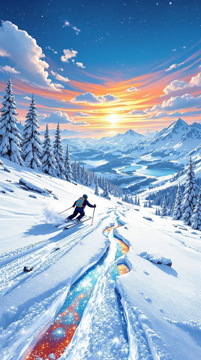 Winter Skiing Joy