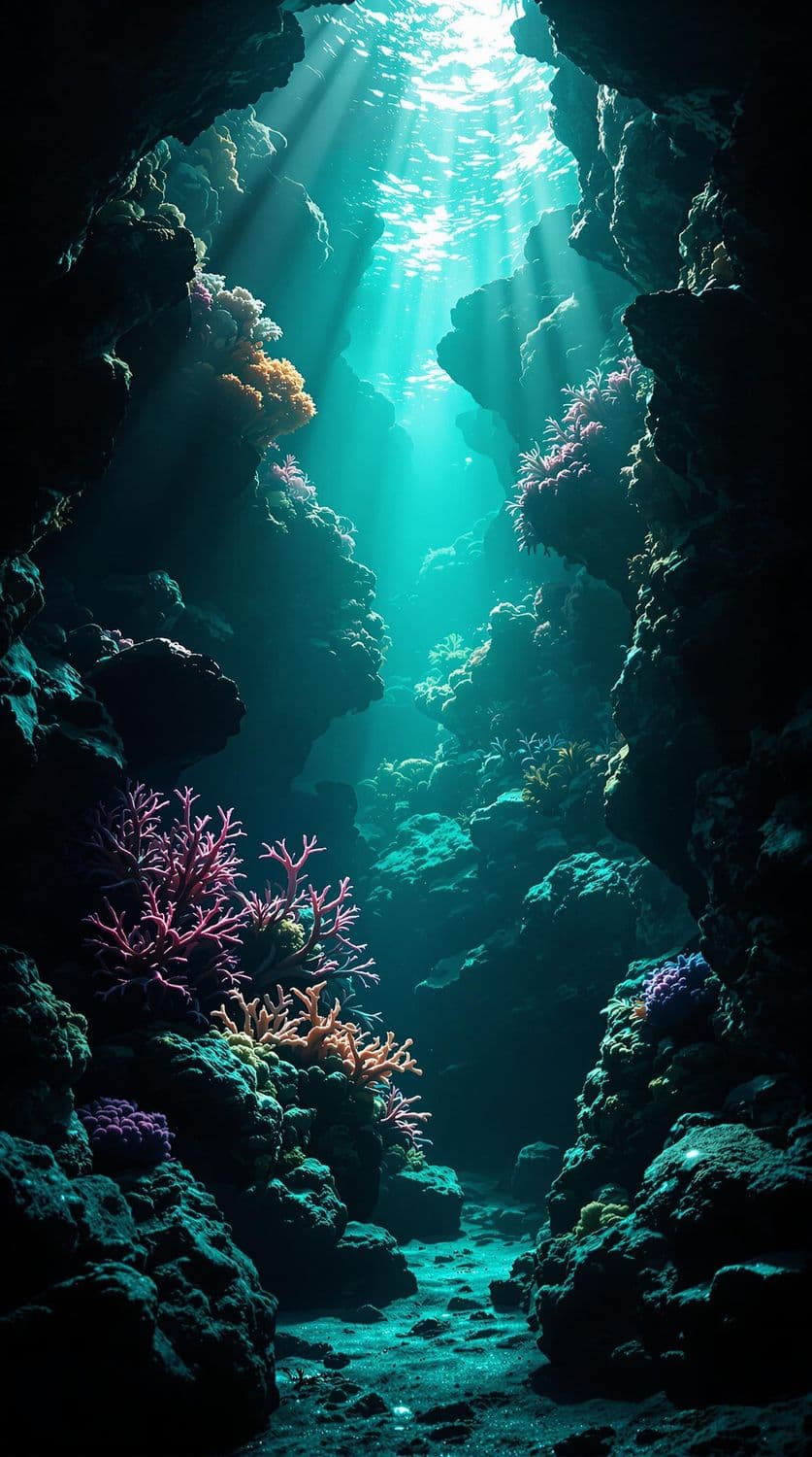 Bioluminescent Coral Reef
