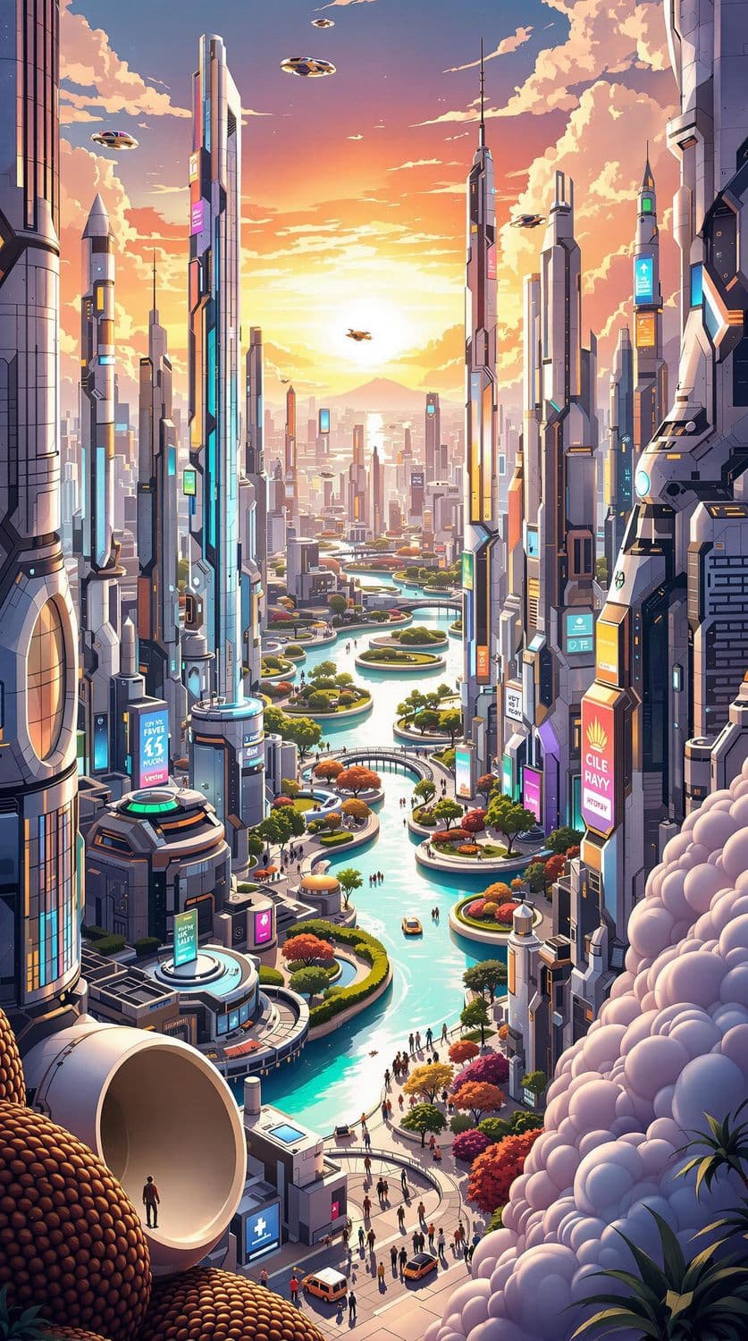 Futuristic City at Dusk