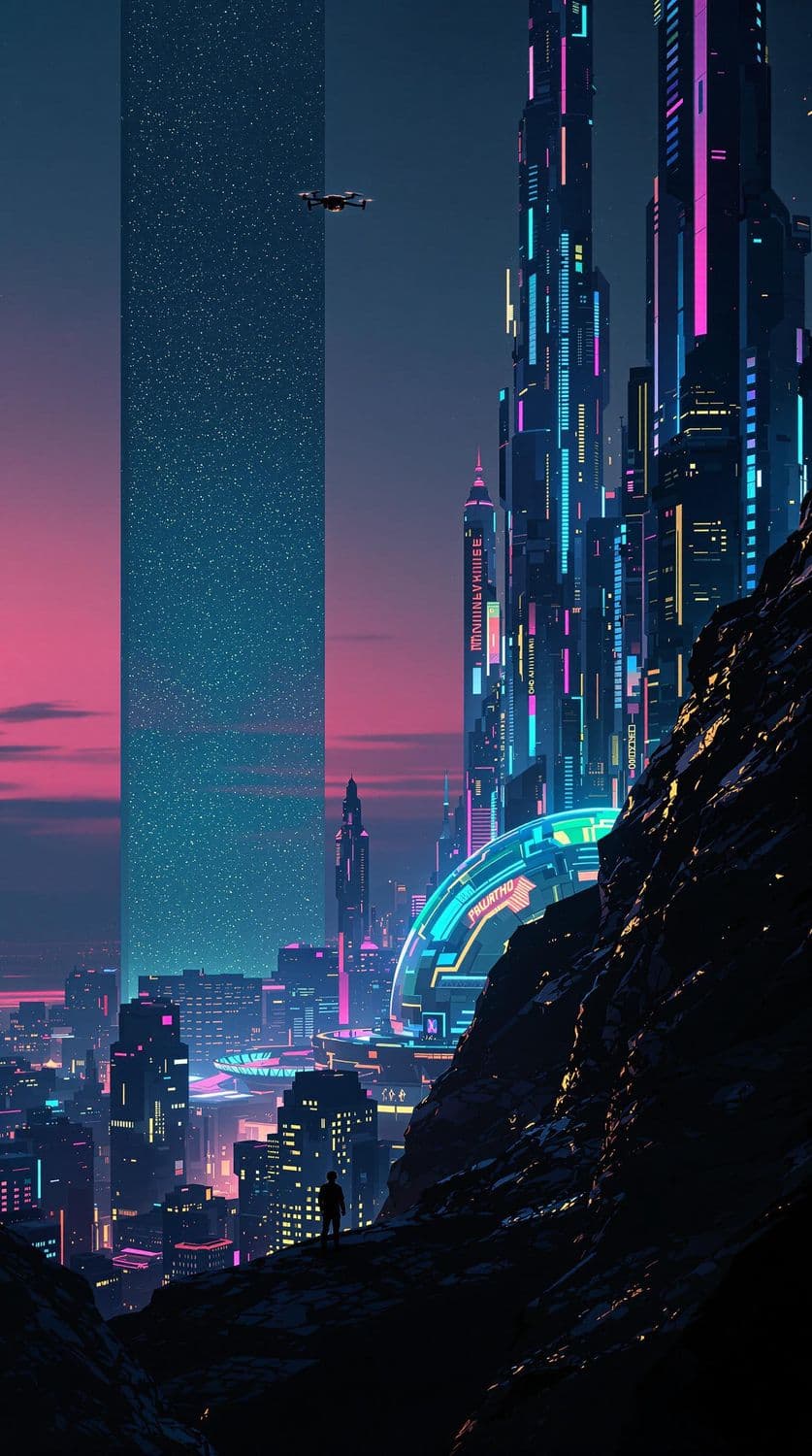 Neon Metropolis at Twilight