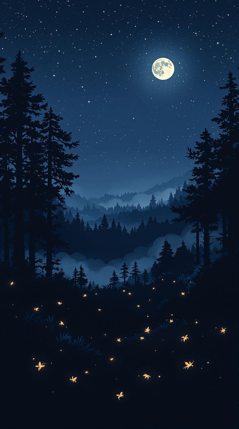 Enchanted Night Forest
