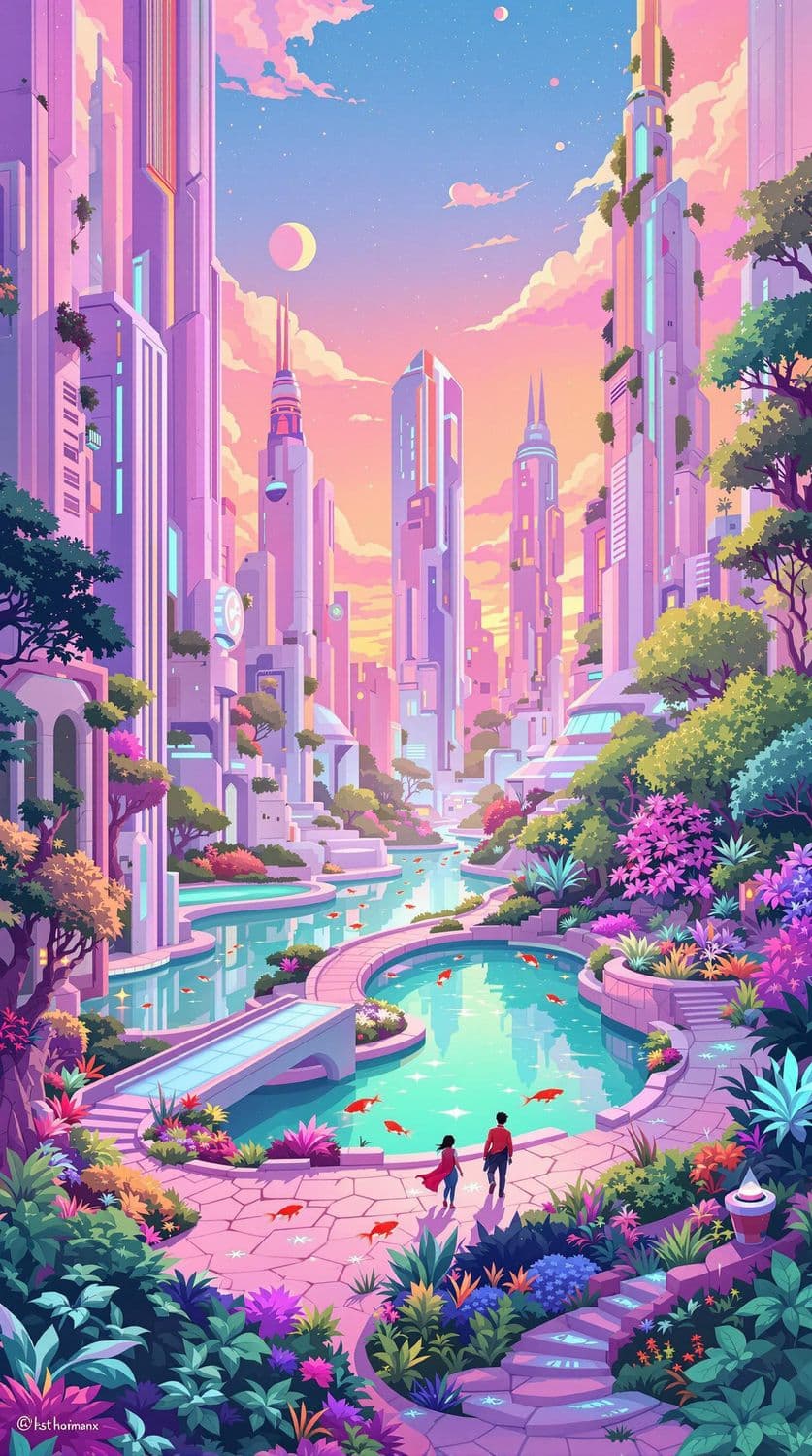 Futuristic Garden Cityscape