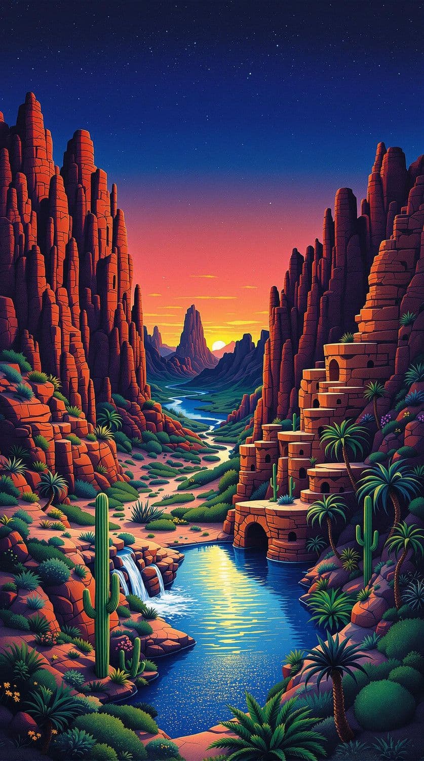 Twilight Desert Oasis