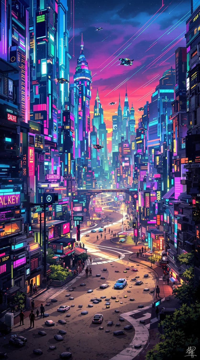 Futuristic City at Dusk