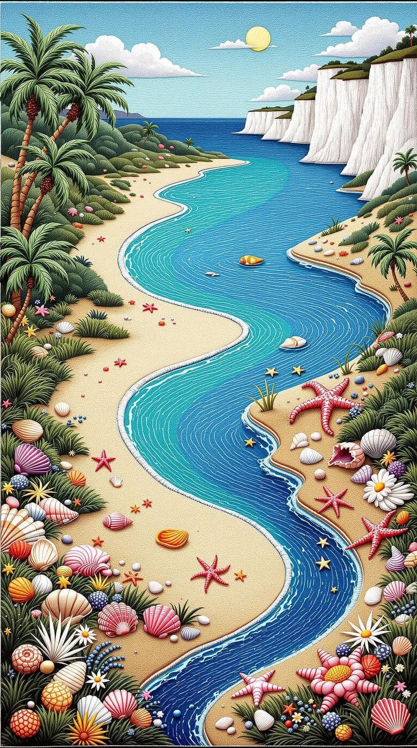Embroidered Coastal Escape