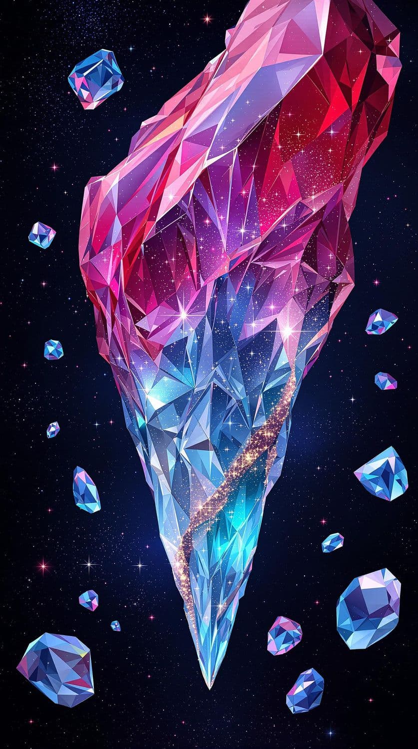 Magenta Mineral Formations in Starry Expanse