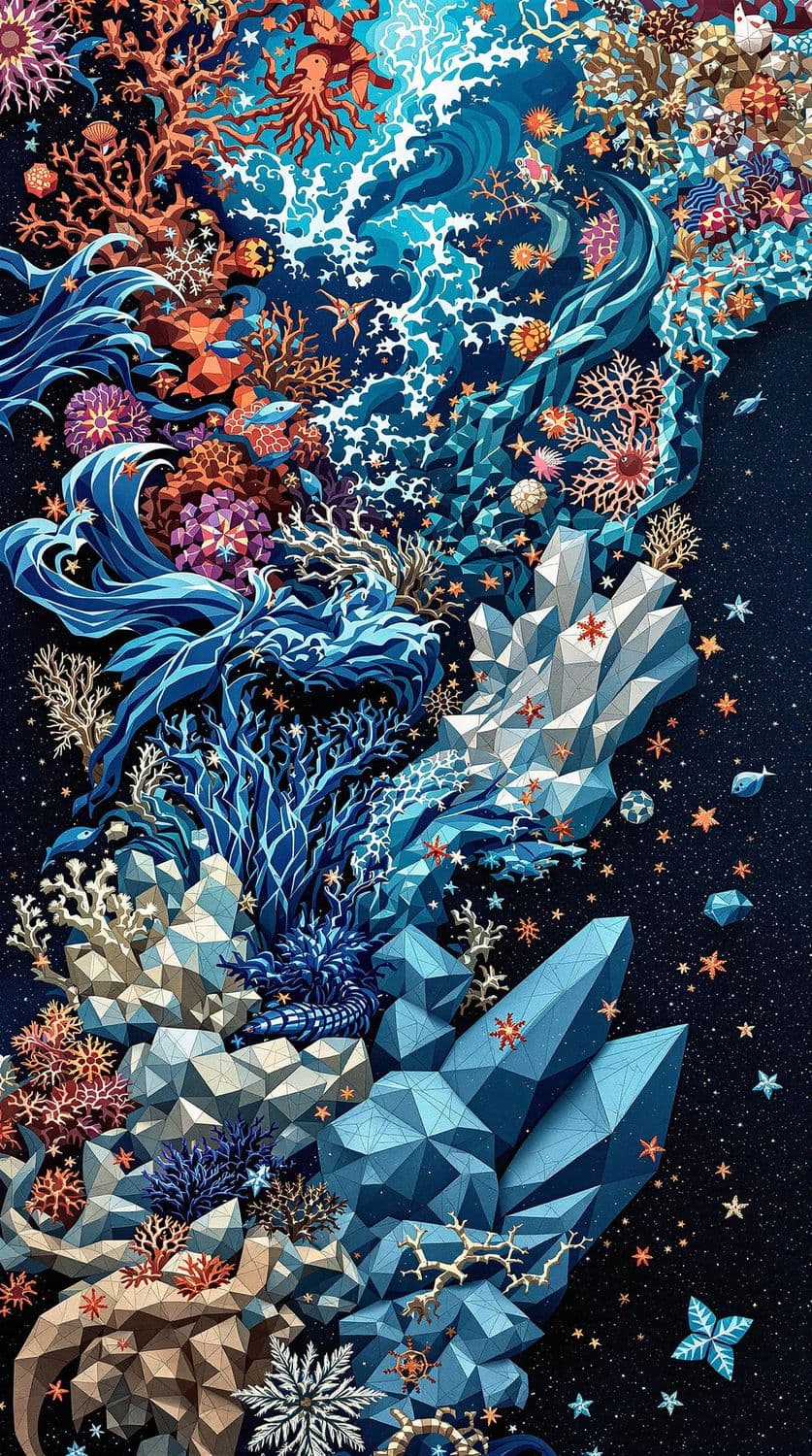 Oceanic Waves and Coral Geometry