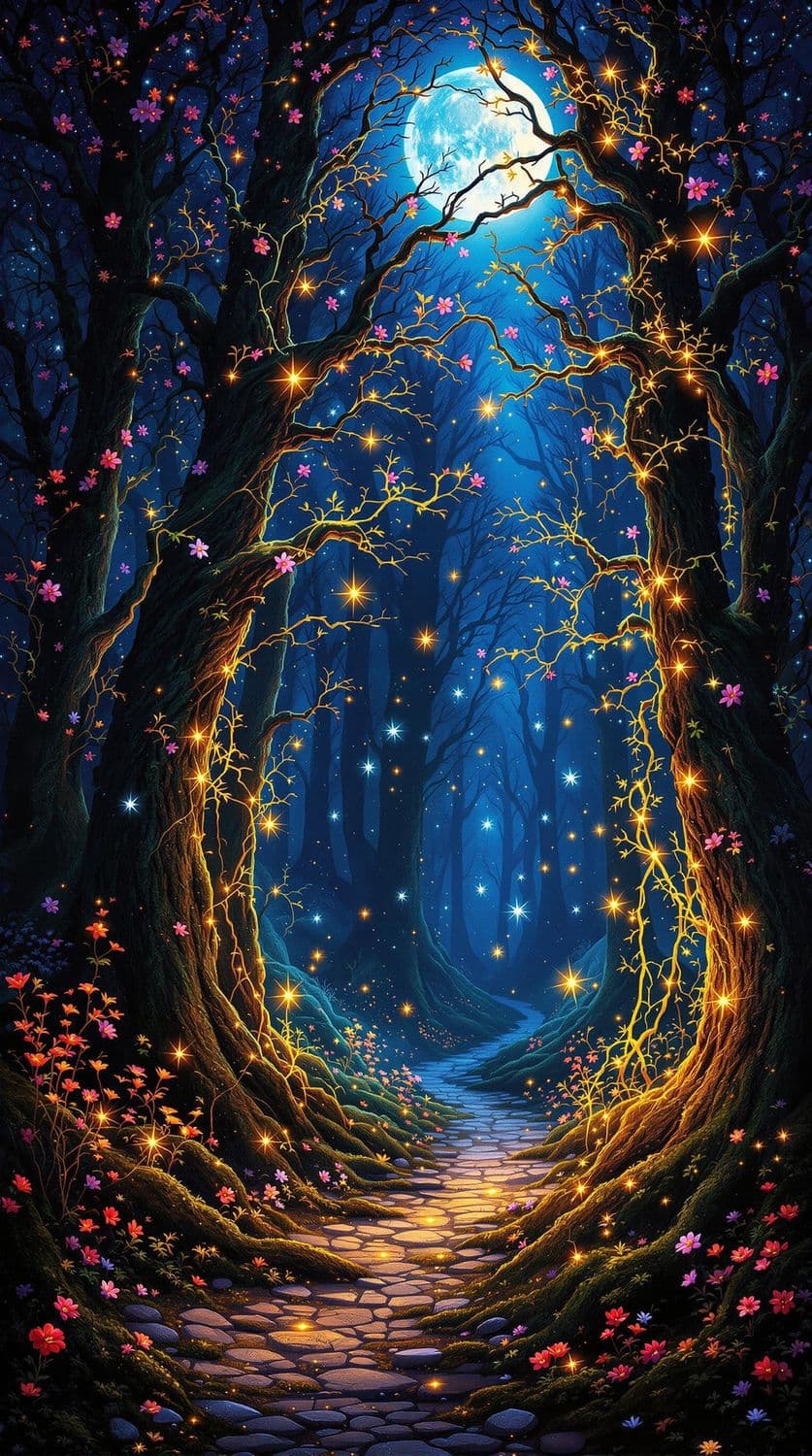 Moonlit Enchanted Forest