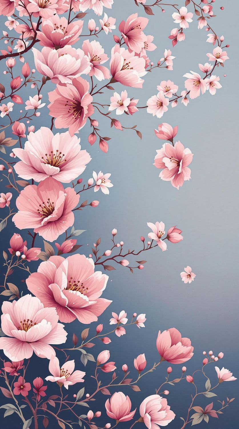 Serene Cherry Blossom Landscape