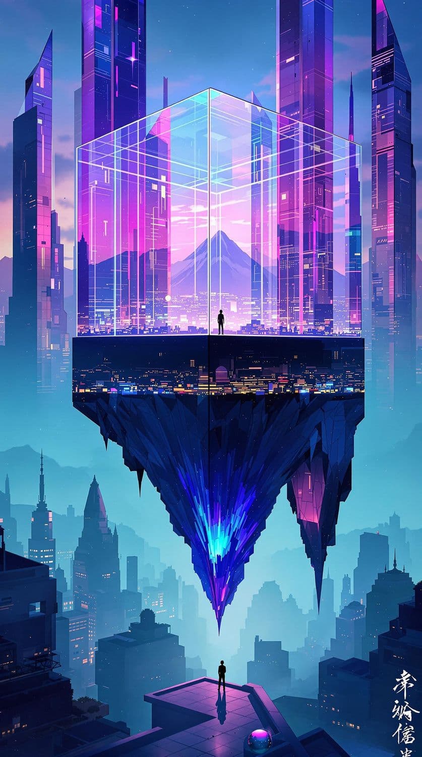 Twilight in a Futuristic Cityscape