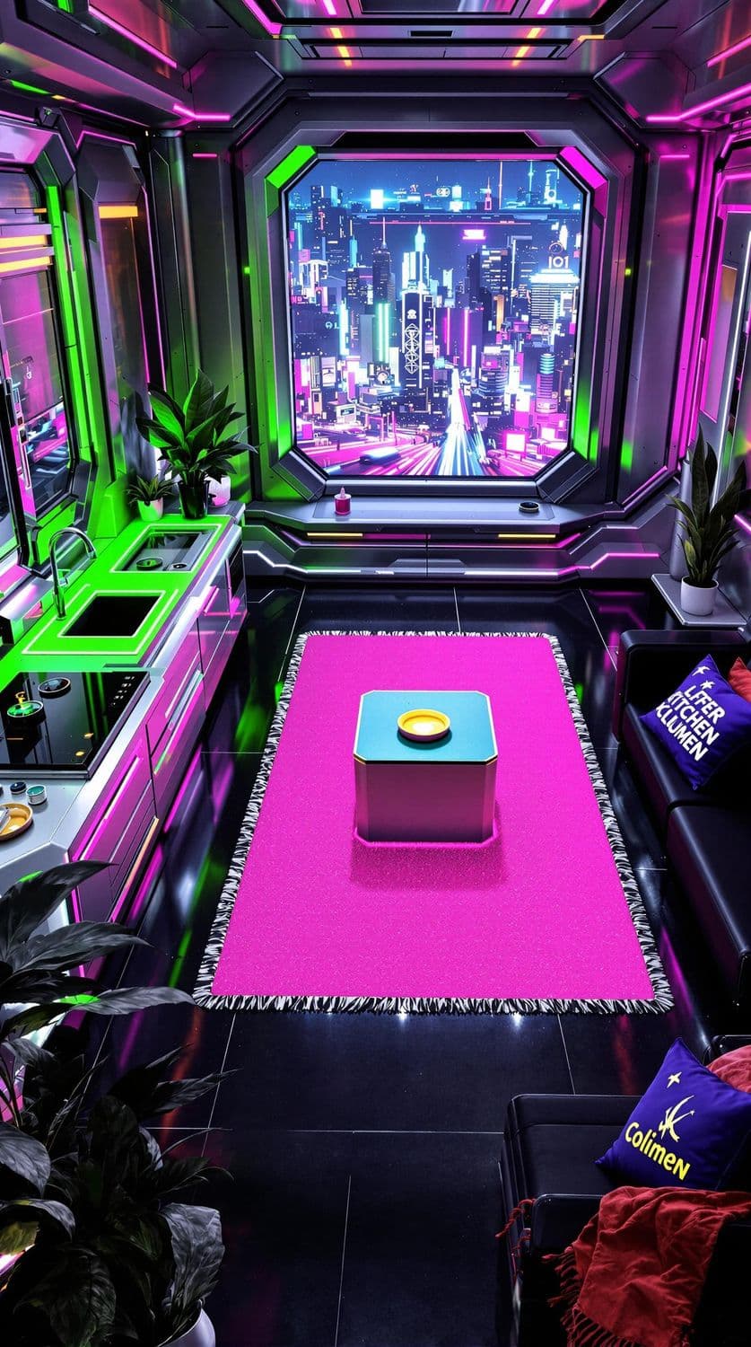 Futuristic Neon Kitchen