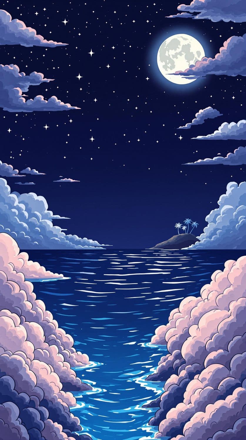 Serene Ocean Night