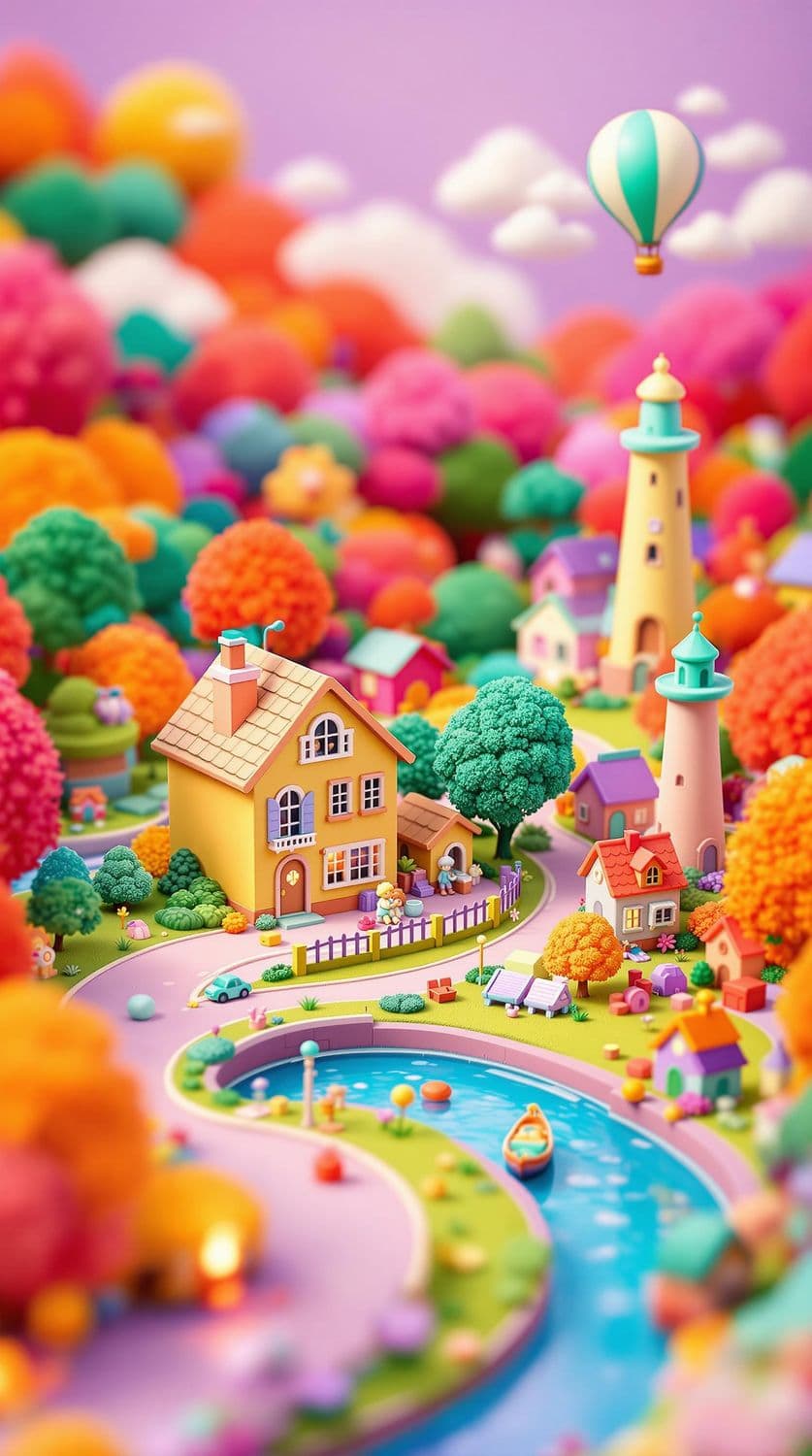 Whimsical Lavender Village