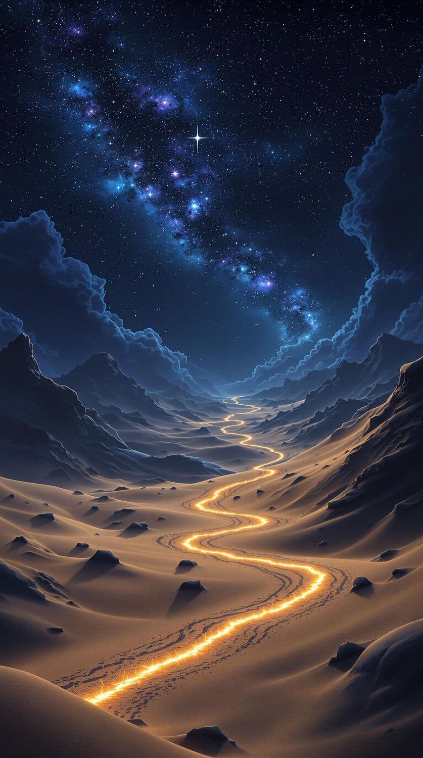 Desert Under Starry Cosmos