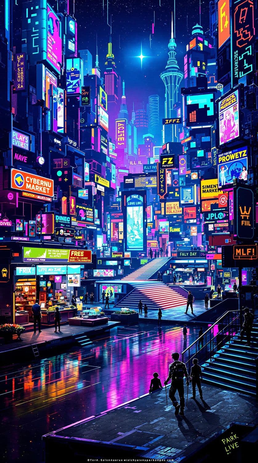 Cyberpunk Marketplace Extravaganza