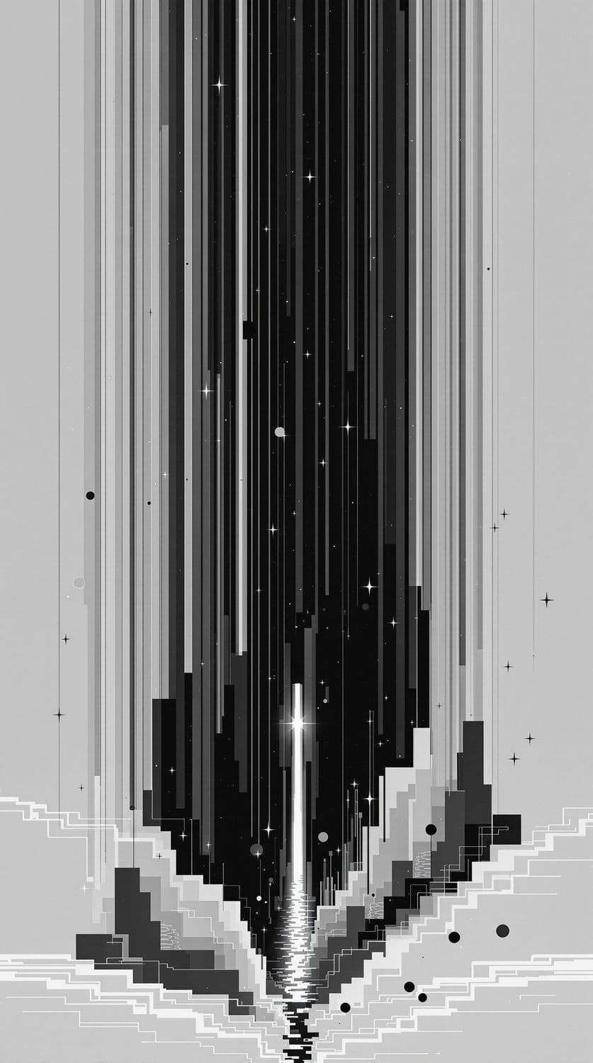 Grayscale Abstract Seascape