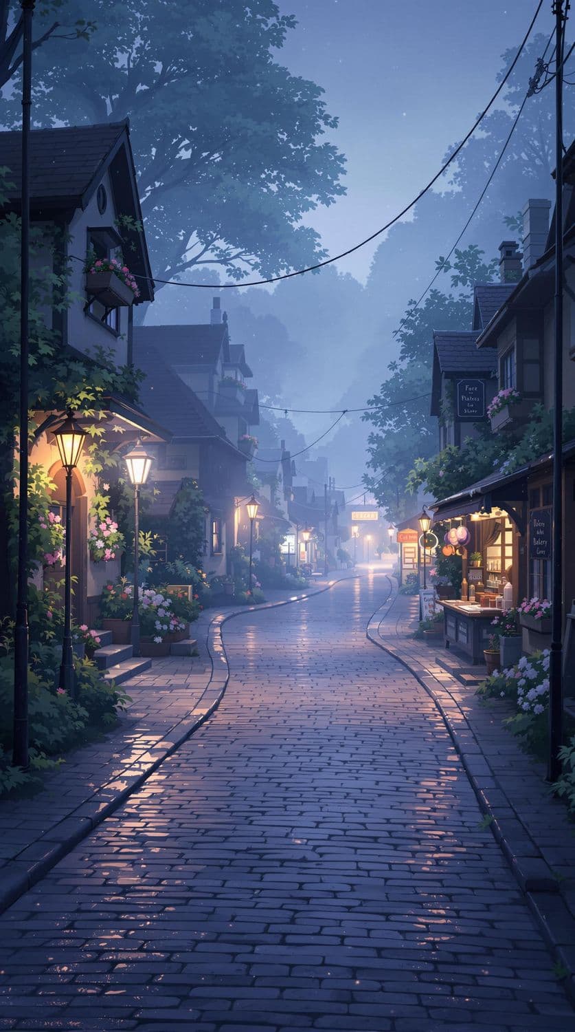 Foggy Village Morning