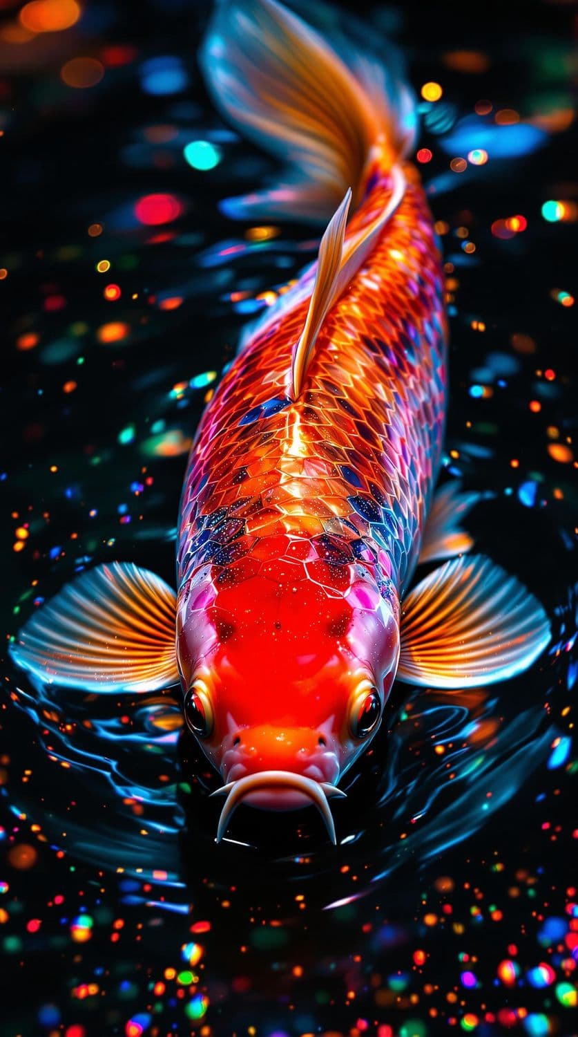 Prismatic Koi in a Luminous Pond