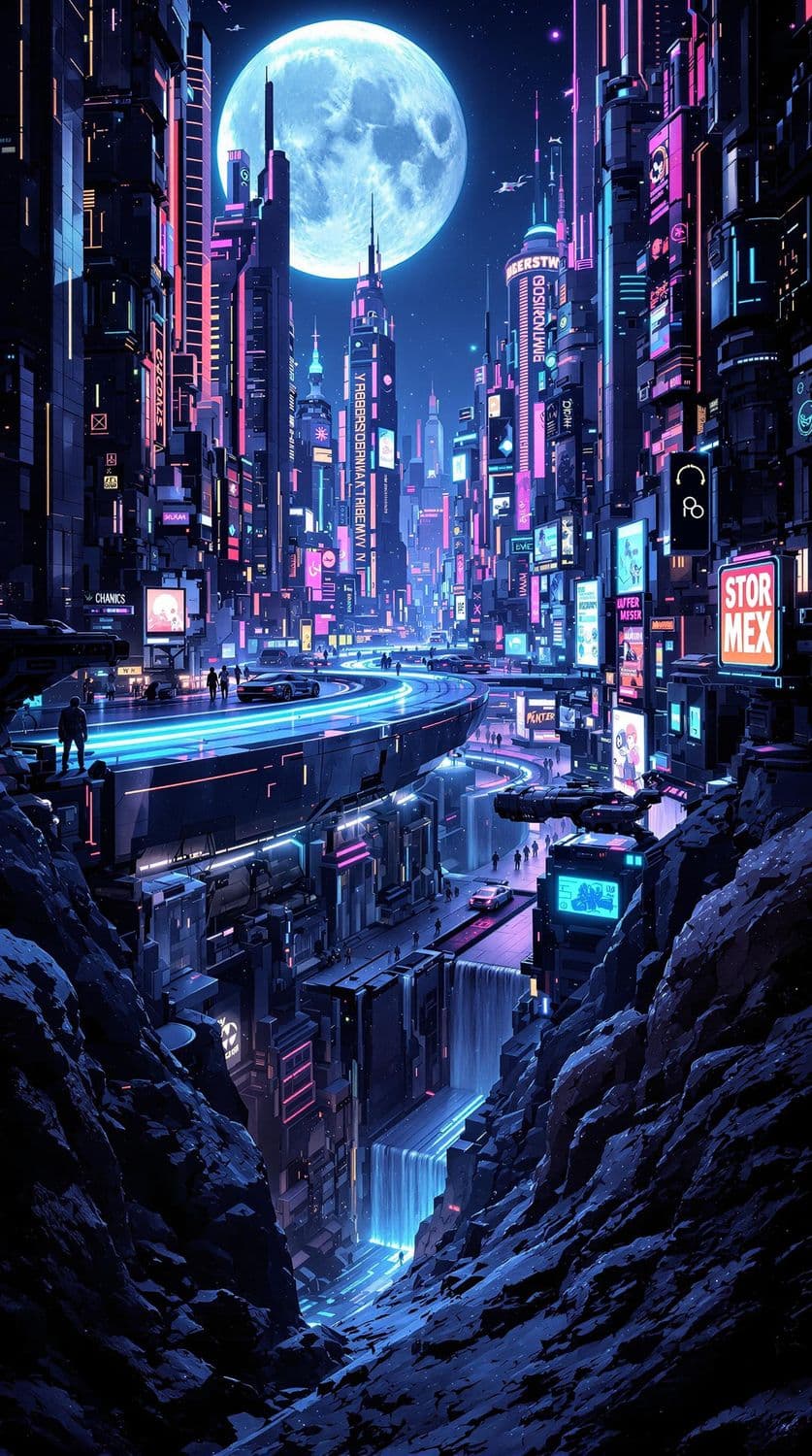 Futuristic Neon Cityscape