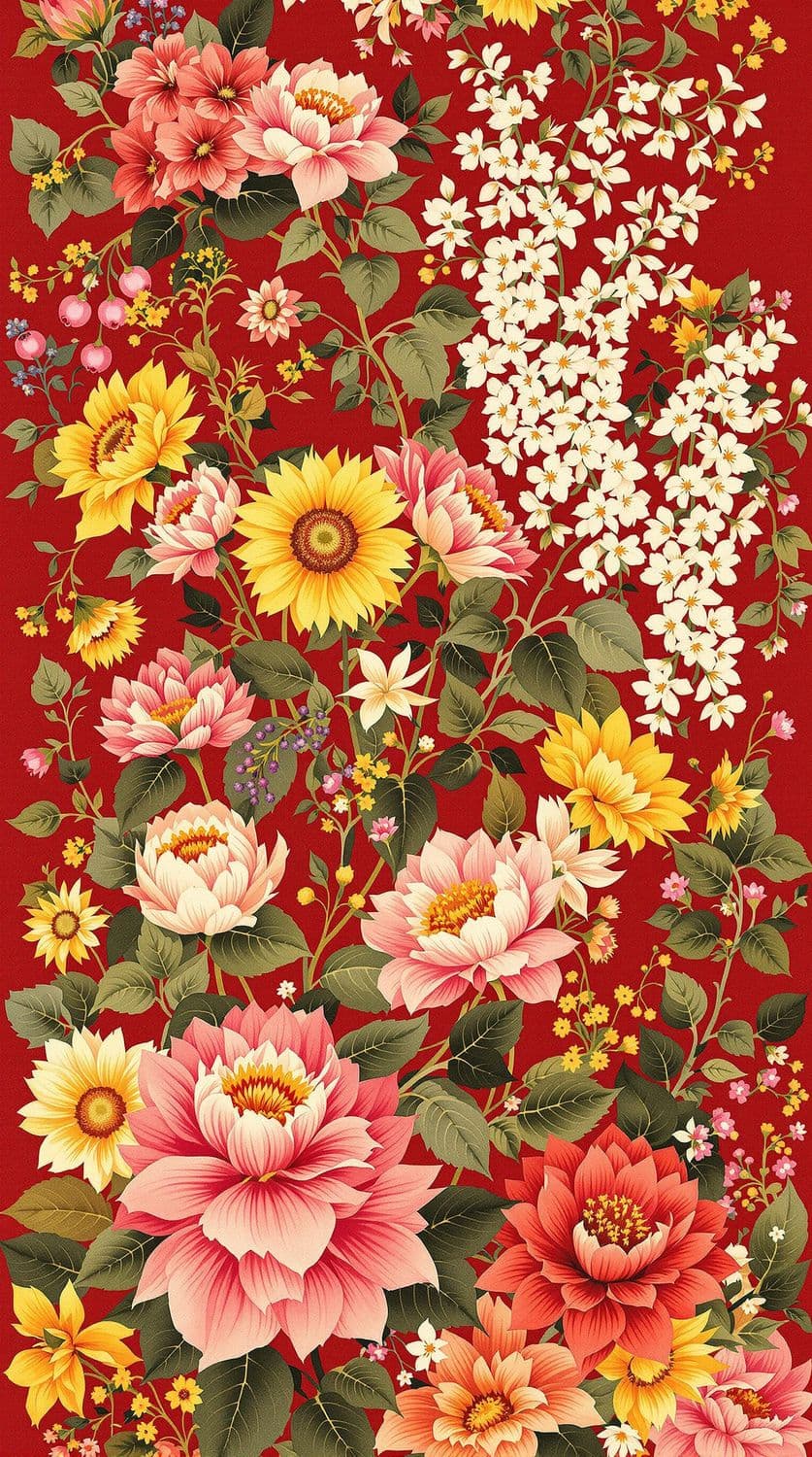 Crimson Floral Harmony