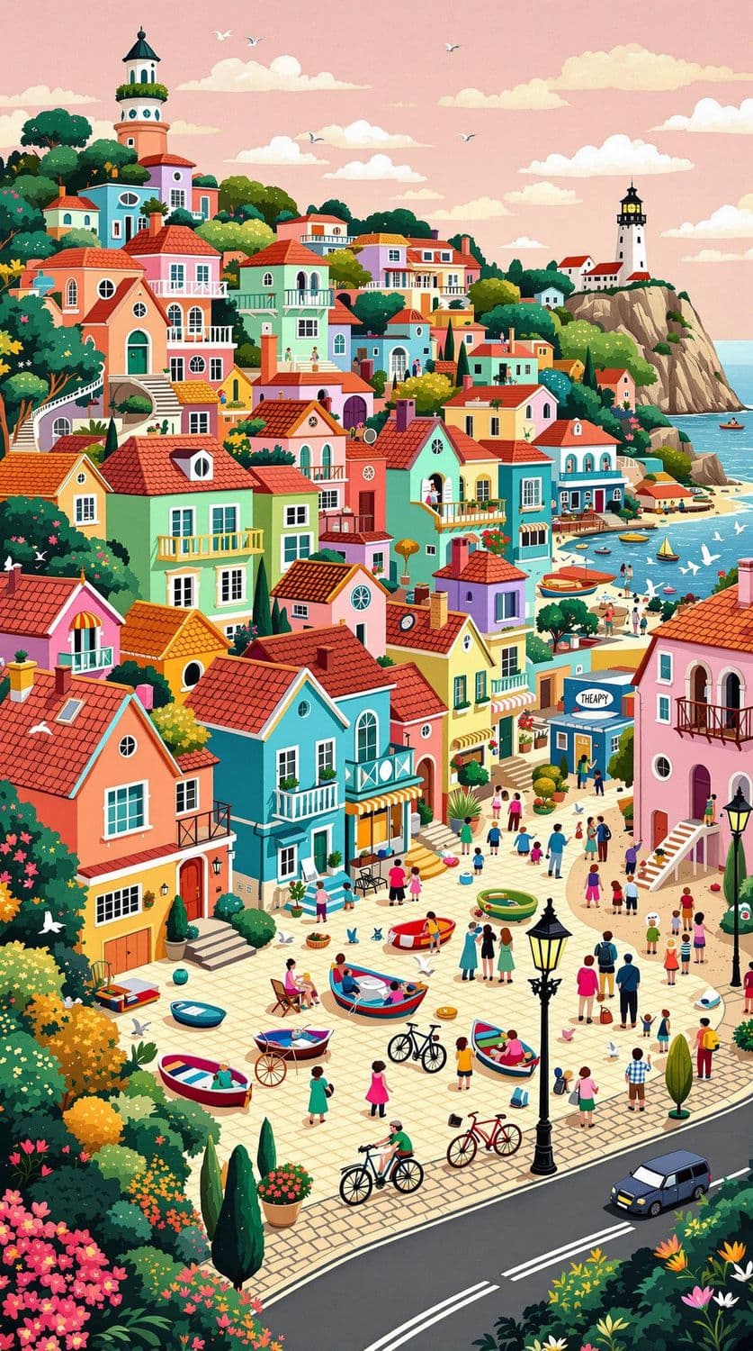 Enchanted Coastal Town