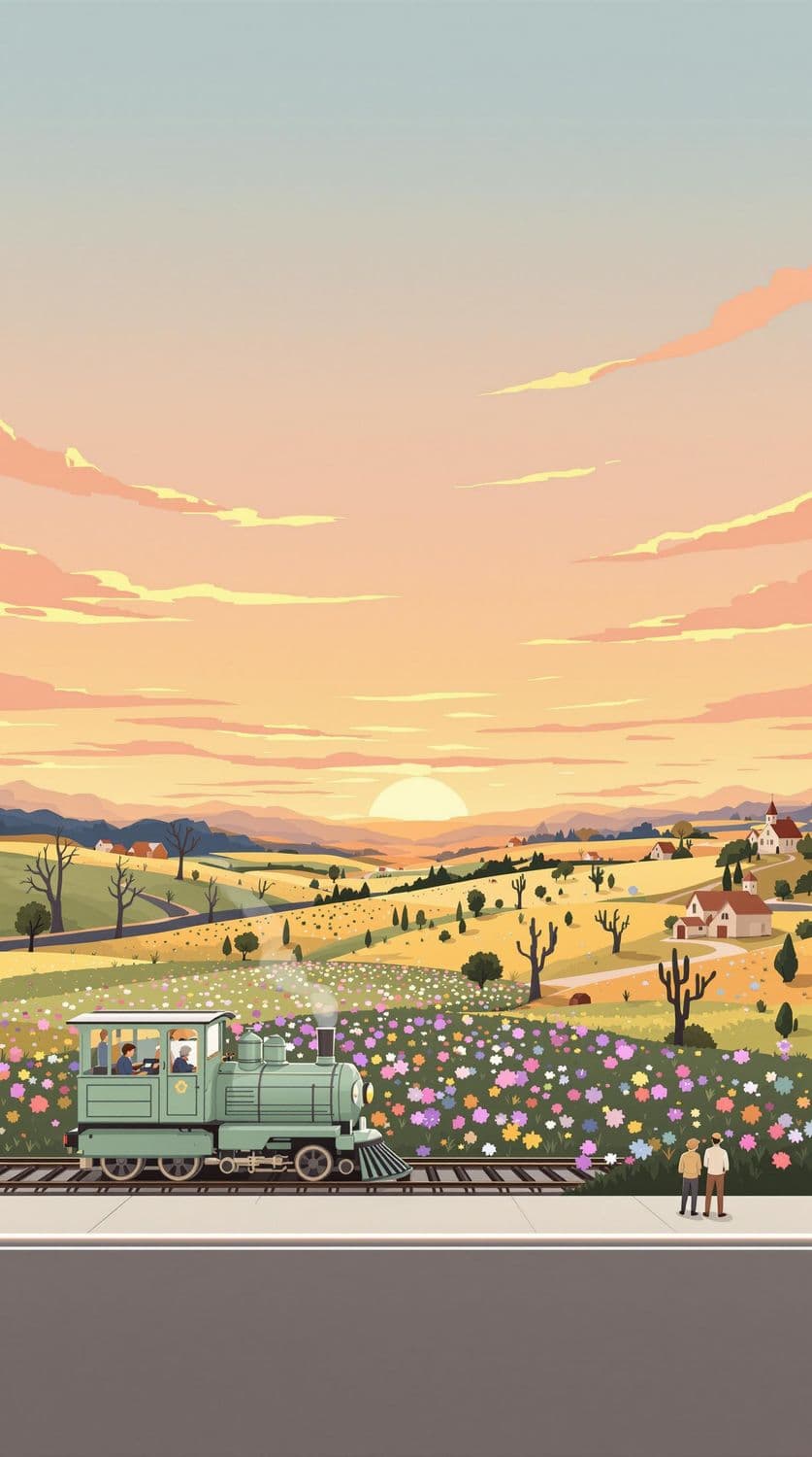 Sunset Countryside Journey