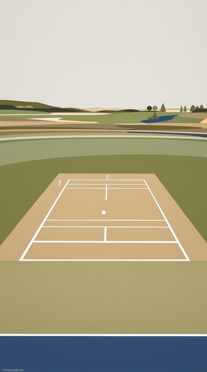 Minimalist Cricket Pitch Scene