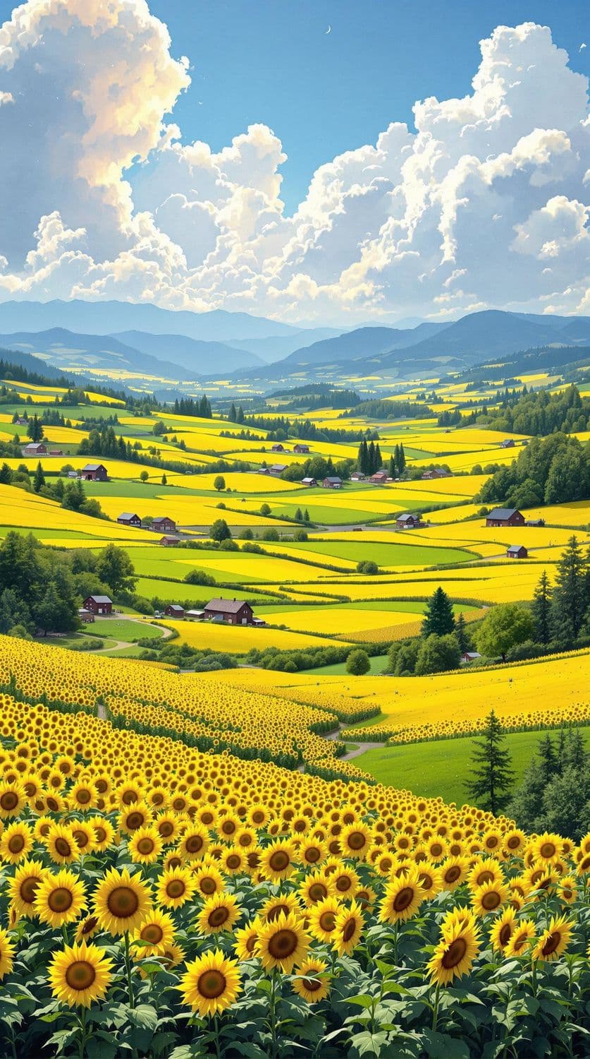 Sunflower Fields in Summer