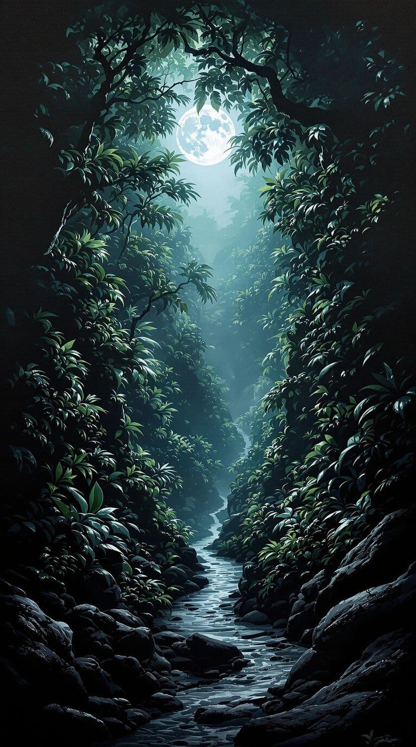 Mystical Moonlit Jungle