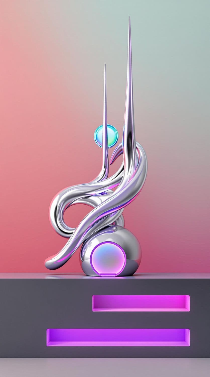 Futuristic Chrome Sculpture