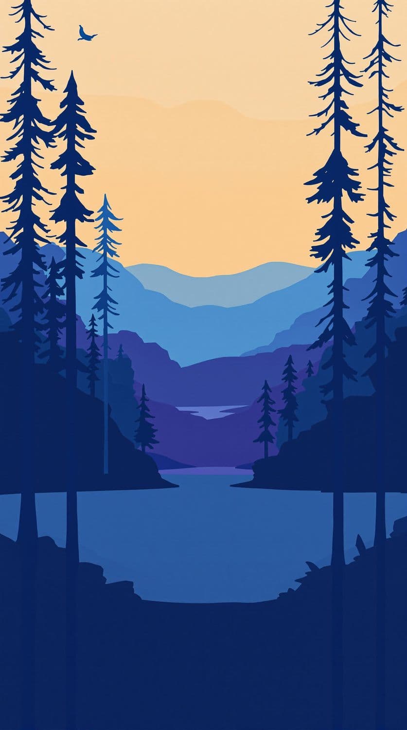 Dusk in the Tranquil Forest