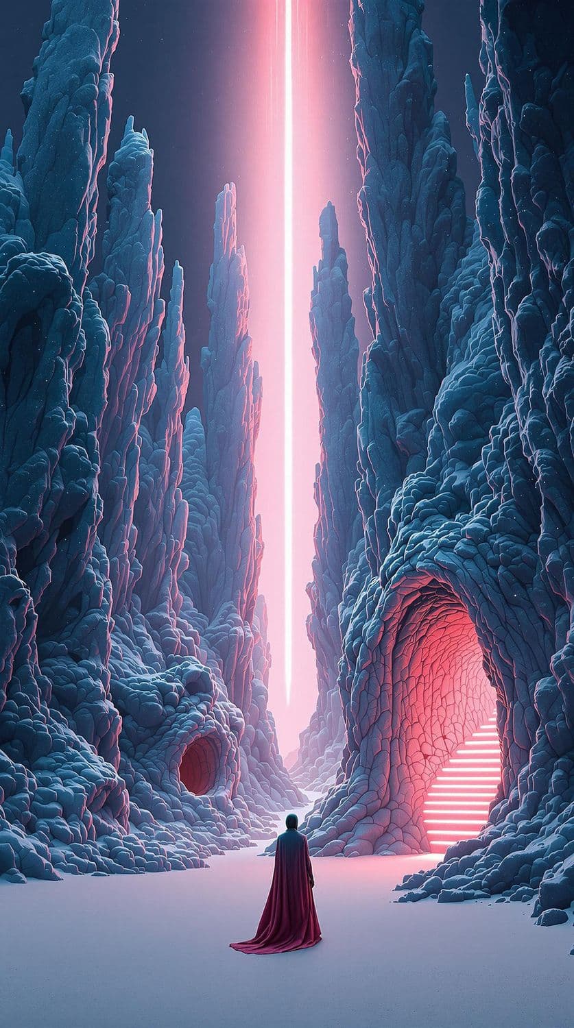 Glacial Blue and Coral-Pink Portal