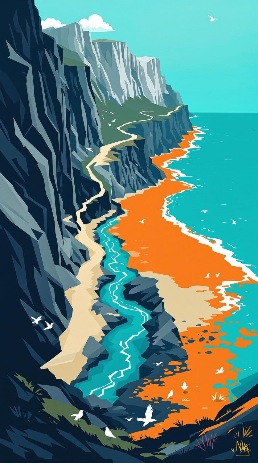 Abstract Coastal Cliffs
