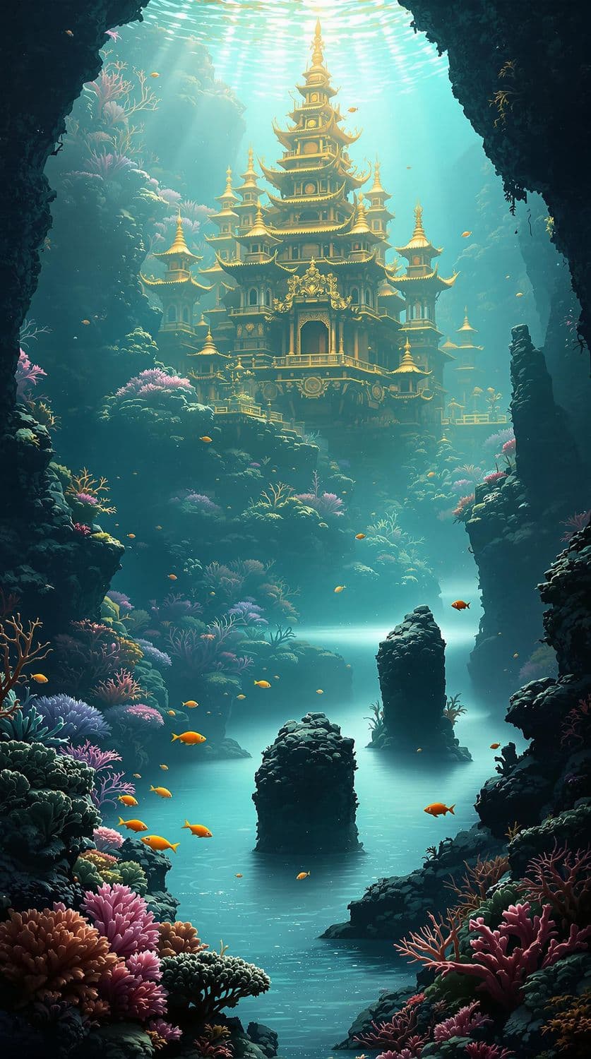 Mystical Underwater Temple