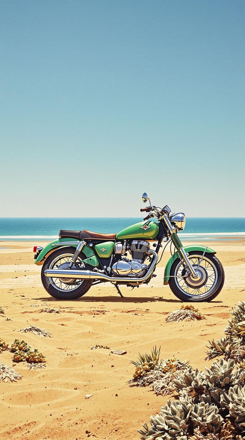 Vintage Motorcycle in the Desert