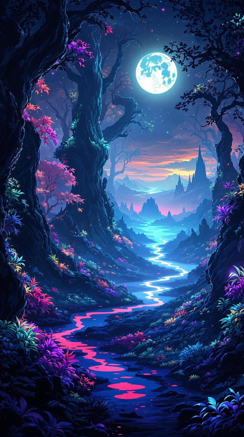Bioluminescent Alien Forest