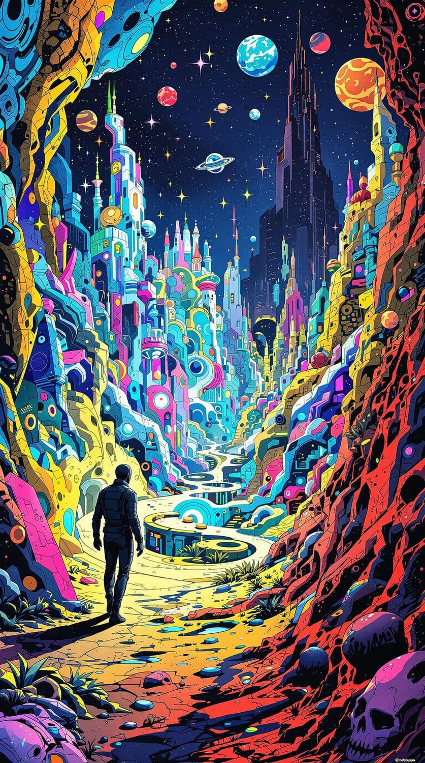 Futuristic Cosmic Cityscape