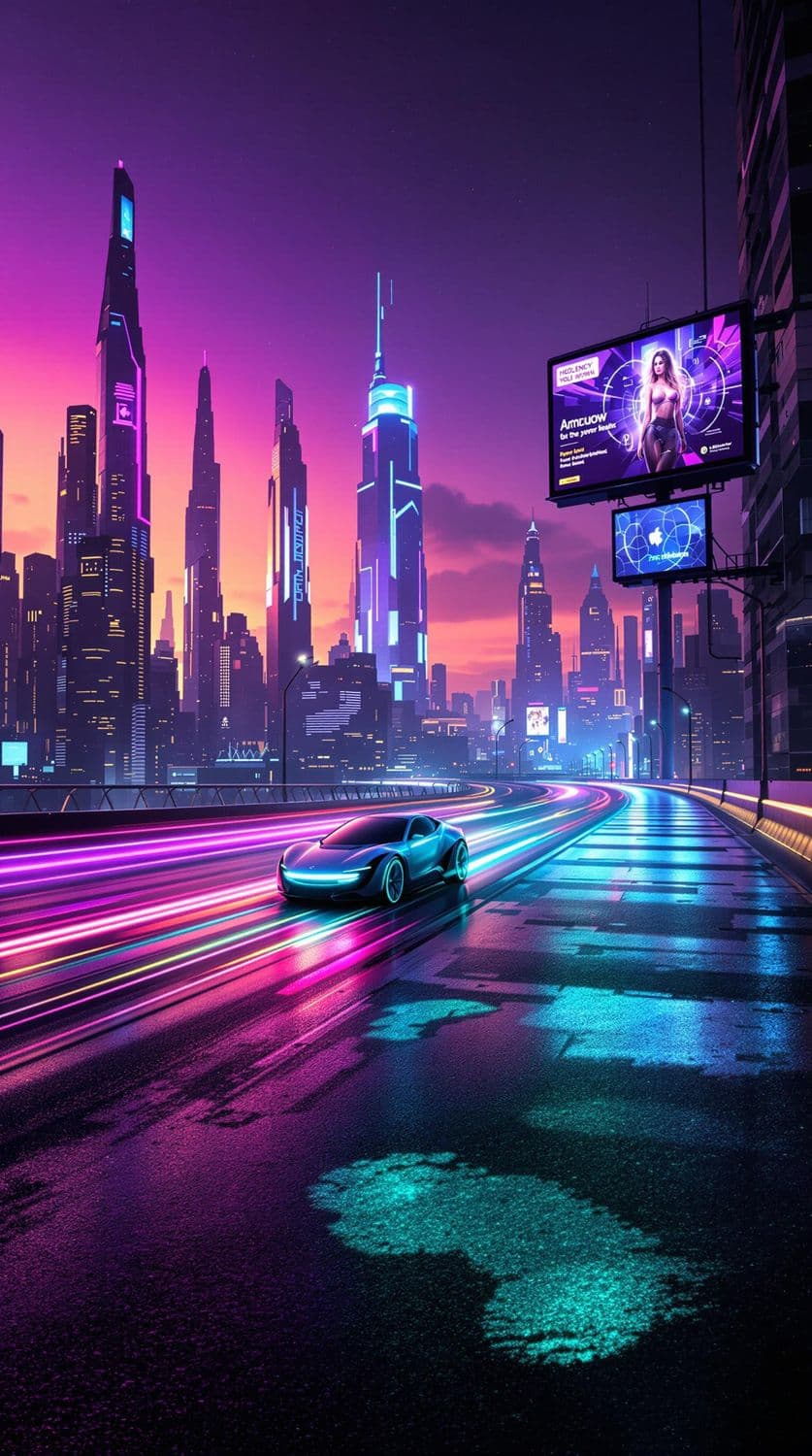 Neon Cityscape at Dusk