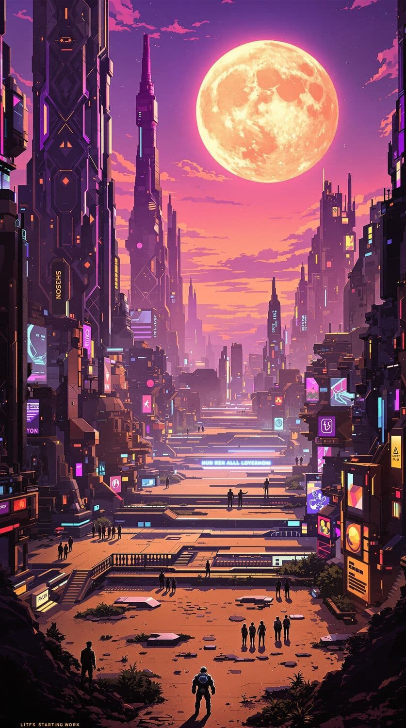 Futuristic Cityscape at Dusk