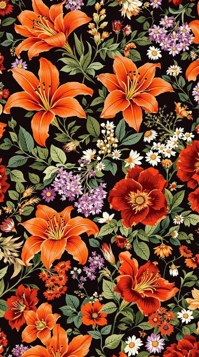 Maroon Elegance with Lilies