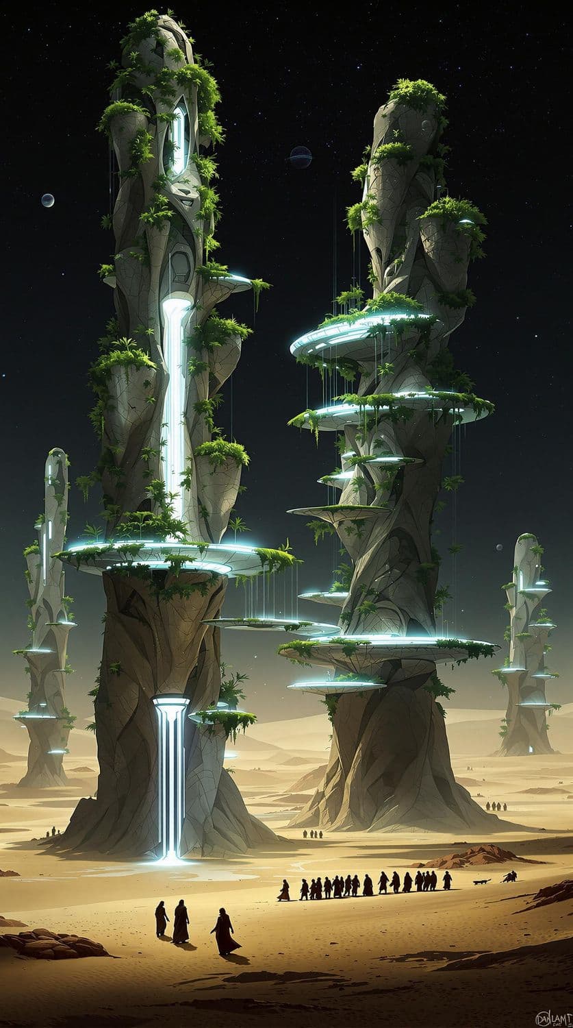 Oasis Towers in the Desert